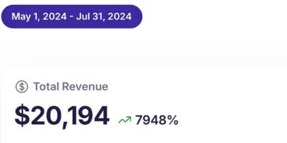 July 2024 revenue screenshot